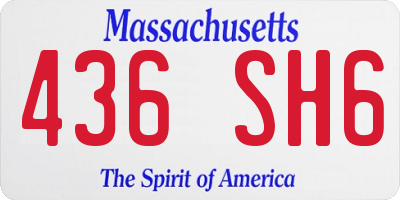 MA license plate 436SH6