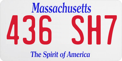 MA license plate 436SH7