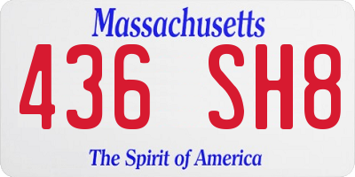 MA license plate 436SH8