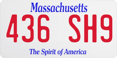 MA license plate 436SH9