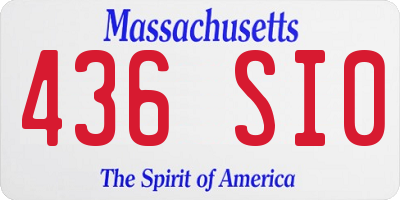 MA license plate 436SI0