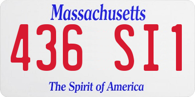 MA license plate 436SI1