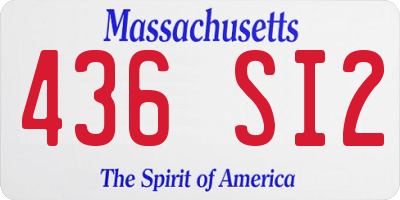 MA license plate 436SI2