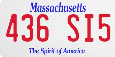 MA license plate 436SI5