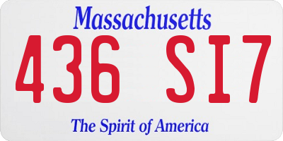 MA license plate 436SI7