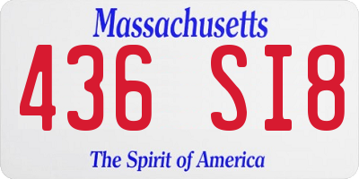 MA license plate 436SI8