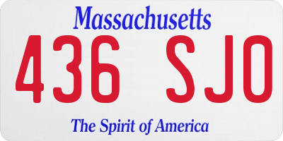 MA license plate 436SJ0
