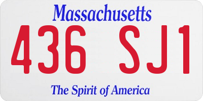 MA license plate 436SJ1