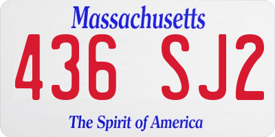 MA license plate 436SJ2