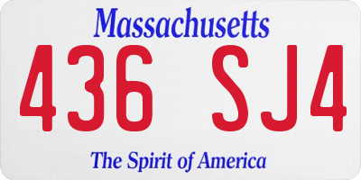MA license plate 436SJ4