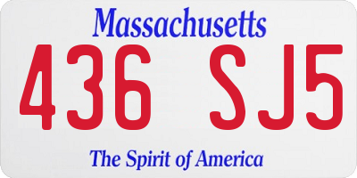 MA license plate 436SJ5