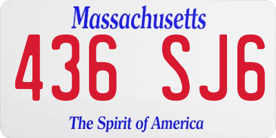 MA license plate 436SJ6