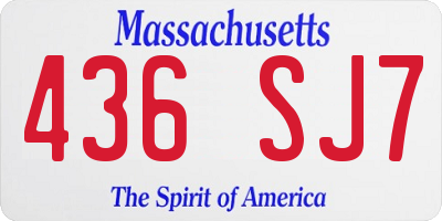MA license plate 436SJ7