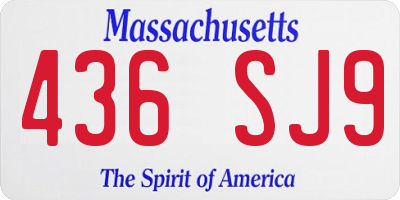 MA license plate 436SJ9
