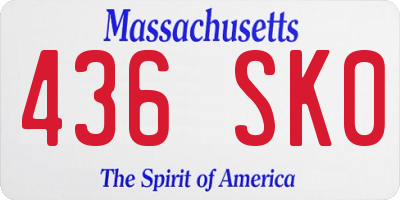 MA license plate 436SK0