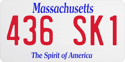 MA license plate 436SK1