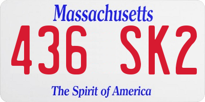MA license plate 436SK2