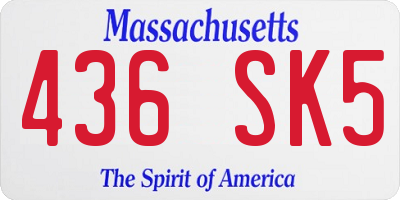 MA license plate 436SK5