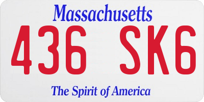 MA license plate 436SK6