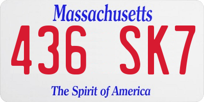MA license plate 436SK7