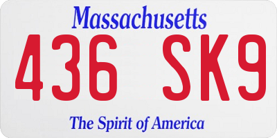 MA license plate 436SK9