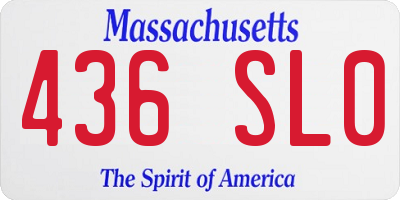 MA license plate 436SL0