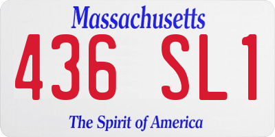 MA license plate 436SL1