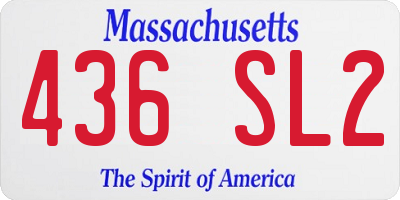 MA license plate 436SL2