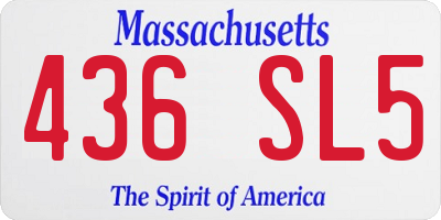 MA license plate 436SL5