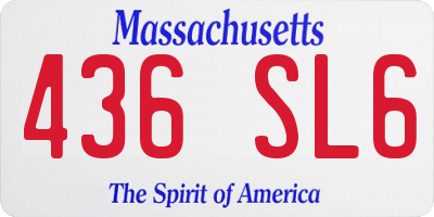 MA license plate 436SL6