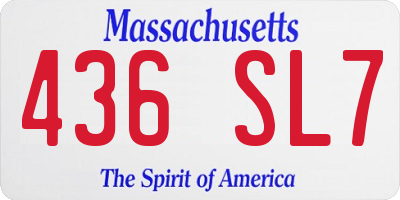 MA license plate 436SL7