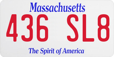 MA license plate 436SL8