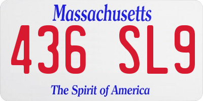 MA license plate 436SL9