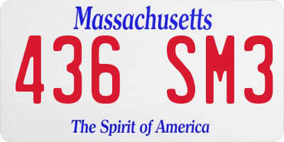 MA license plate 436SM3