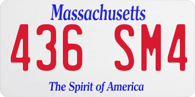 MA license plate 436SM4