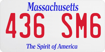 MA license plate 436SM6