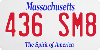 MA license plate 436SM8