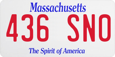 MA license plate 436SN0