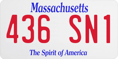 MA license plate 436SN1