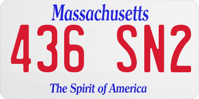 MA license plate 436SN2