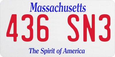 MA license plate 436SN3