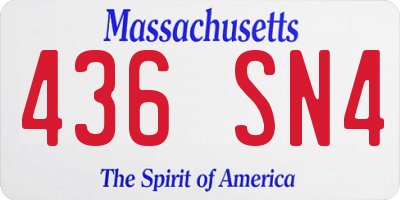 MA license plate 436SN4