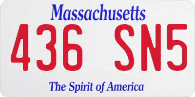 MA license plate 436SN5