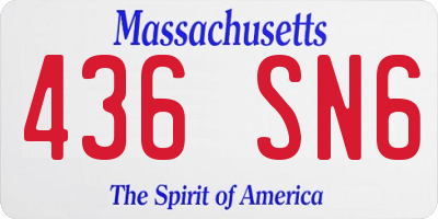 MA license plate 436SN6