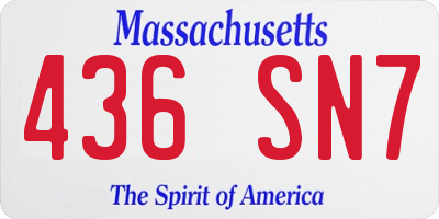 MA license plate 436SN7