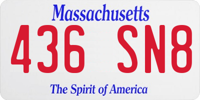 MA license plate 436SN8