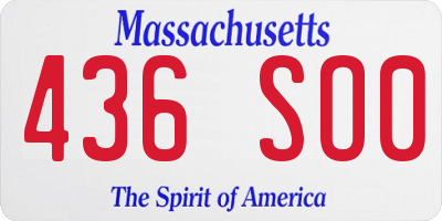 MA license plate 436SO0
