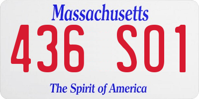MA license plate 436SO1
