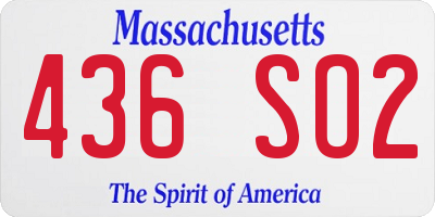 MA license plate 436SO2