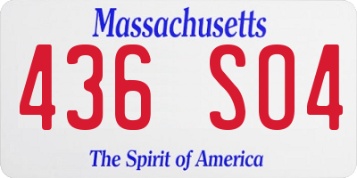 MA license plate 436SO4